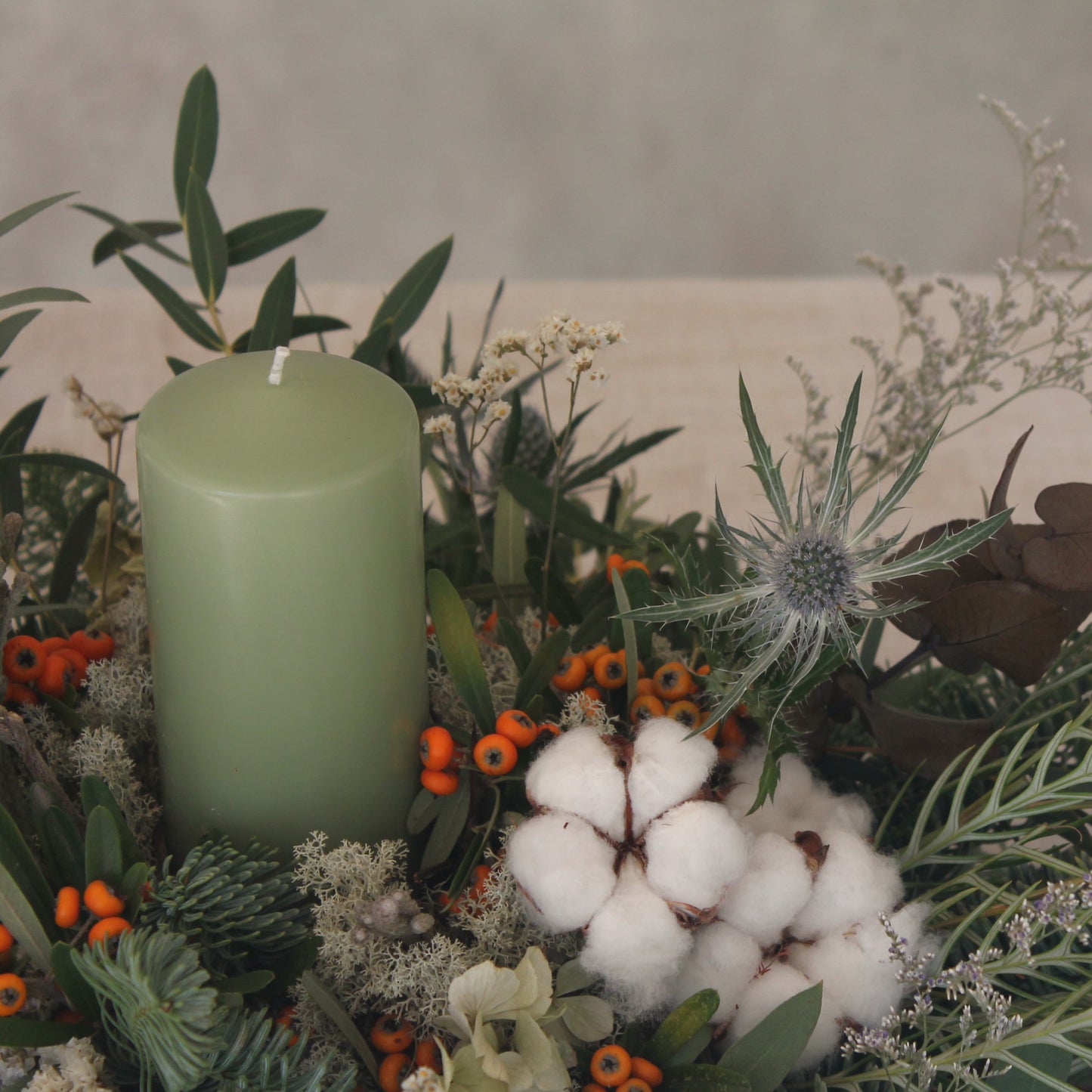 Cotton Christmas Centerpiece