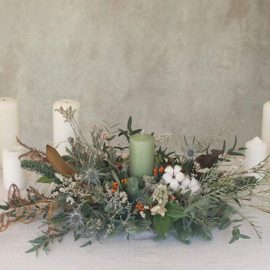 Cotton Christmas Centerpiece